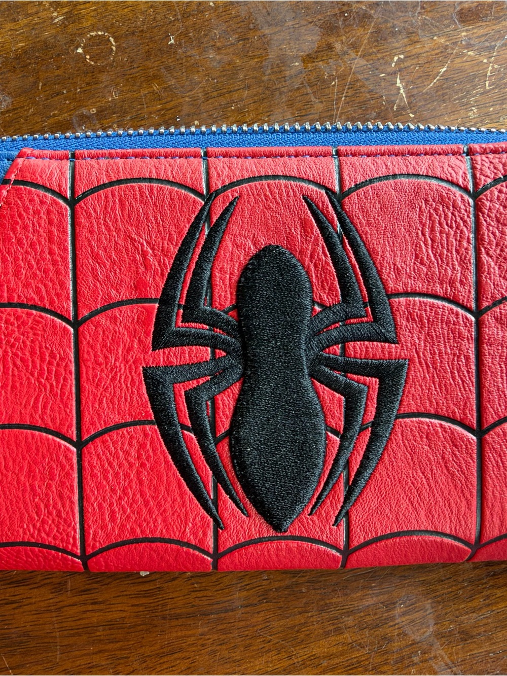Loungefly Spider-Man Zip Wallet with Black Spider Applique